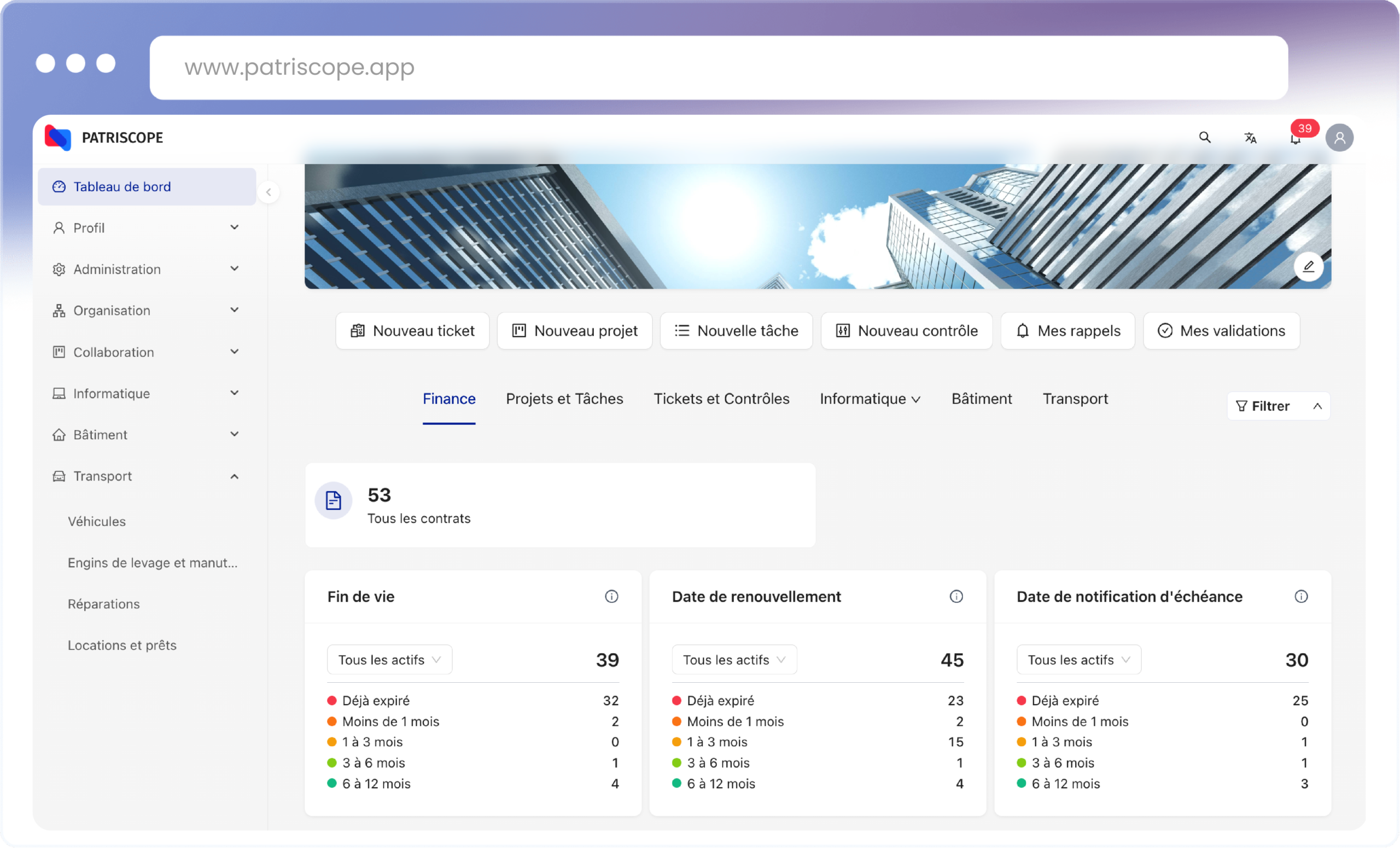 Dashboard ordinateur